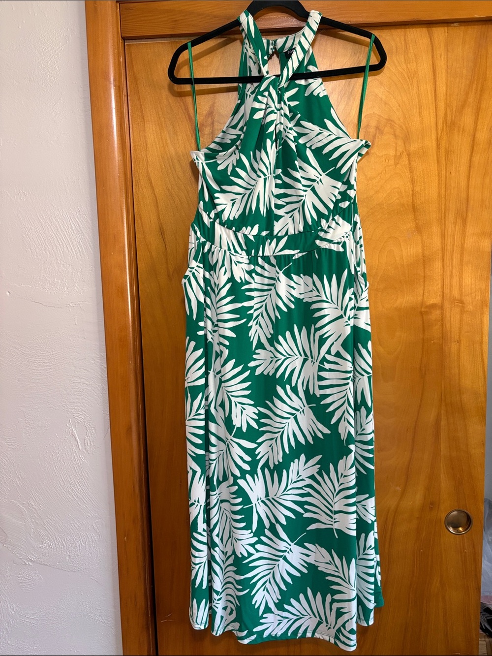 torrid Green and White Halter Tropical Maxi Dress